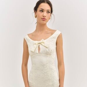 For Love & Lemons Rosie Jacquard Mini Dress XS / Cream